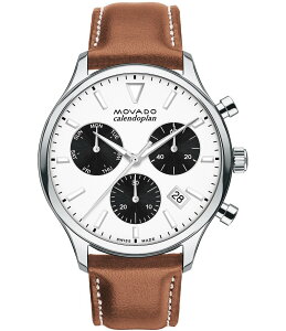 ���o�h ���f�B�[�X �A�N�Z�T���[ �r���v ���U�[ Movado Men's Heritage Quartz Chronograph Cognac Brown Leather Strap Watch Cognac �u���E��