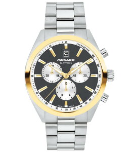 oh fB[X ANZT[ rv TVc Movado Men's Heritage Datron Quartz Chronograph Stainless Steel Bracelet Watch Silver/Charcoal `R[
