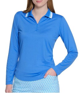 �X�|�b�g�n�[���[ ���f�B�[�X �g�b�v�X �V���c �n�[�t�W�b�v �|���V���c Sport Haley Mandy Collared Long Sleeve Quarter Zip Polo Azure