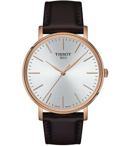 eB\bg fB[X ANZT[ rv U[ Tissot Men's Everytime Quartz Analog Brown Leather Strap Watch Brown uE
