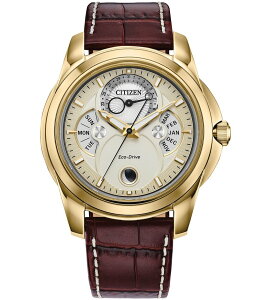 V`Y fB[X ANZT[ rv U[ Citizen Men's Calendrier Chronograph Brown Leather Strap Watch