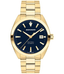 oh fB[X ANZT[ rv TVc Movado Men's Heritage Datron Automatic Ionic Plated Light Gold Stainless Steel Bracelet Watch Light Gold/Navy lCr[