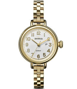 VCm[ fB[X ANZT[ rv TVc SHINOLA Women's Birdy Quartz Analog Gold Tone Stainless Steel Bracelet Watch Gold S[h