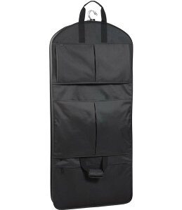 EH[[obO fB[X obO X[cP[X Wally Bags 48 Premium Travel Tri-Fold Garment Bag with Pockets and Pinstripe Lining Black ubN