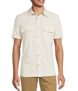 E Y gbvX Vc vg Rowm Performance Rec + Relax Short Sleeve Western Cross Geo Print Textured Shirt String