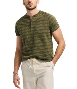 �o�b�t�@���[�E�f�C�r�b�h�E�r�g�� �����Y �g�b�v�X �V���c Buffalo David Bitton Klaus Short Sleeve Stripe Henley Shirt Fern �X�g���C�v