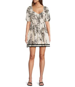 �A���g�j�I �����[�j ���f�B�[�X �g�b�v�X �����s�[�X �v�����g Antonio Melani Chappell Printed Toile Sweatheart Short Sleeve Dress Black Toile �u���b�N