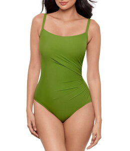 �~���N���X�[�c ���f�B�[�X �g�b�v�X �����s�[�X Miraclesuit Rock Solid Starr Square Neck Underwire One Piece Swimsuit Sweet Pea