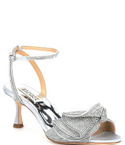 �o�b�W�F���[�~�V���J ���f�B�[�X �V���[�Y �T���_�� �t���� Badgley Mischka Remi Crystal Embellished Ruffle Bow Dress Sandals Silver �V���o�[