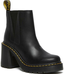 hN^[}[` fB[X V[Y u[cECu[c vbgtH[ `FV[ u[c U[ q[ Dr. Martens Women's Spence Sendel Leather Chelsea Block Heel Platform Booties Black ubN