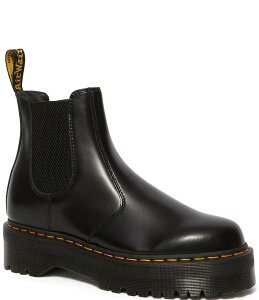 hN^[}[` fB[X V[Y u[cECu[c `FV[u[c vbgtH[ `FV[ u[c U[ Dr. Martens Women's 2976 Quad Leather Family Matching Platform Chelsea Boots Black 