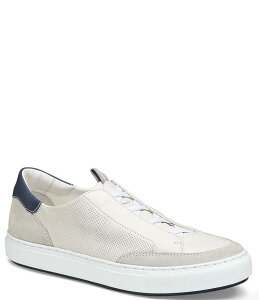 yz WXgAh}[tB[ Y Xj[J[ V[Y Collection Men's Anson Perforated Sheepskin Stretch Lace-to-Toe Sneakers White
