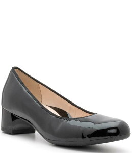 yz A fB[X pvX V[Y Vivian Patent Leather Block Heel Pumps Black Patent Leather