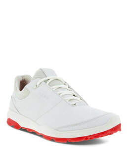 GR[ fB[X V[Y Xj[J[ U[ ECCO Women's Golf Biom Hybrid 3 Leather Golf Shoes White/Hibiscus zCg
