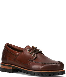 tC Y V[Y Xb|E[t@[ U[ Cognac Frye Men's Hudson Leather Campmoc Lug Sole Boat Shoes