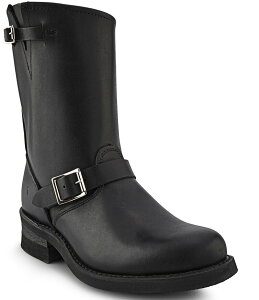 yz tC Y u[cECu[c V[Y Men's Engineer Buckle 12R Leather Boots Black
