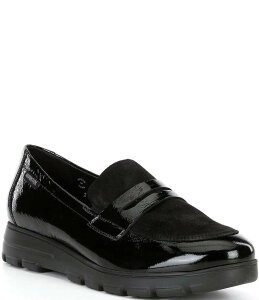 yz tBXg fB[X pvX V[Y Carima Crinkle Patent Leather Penny Loafers Black