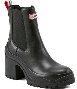 n^[ fB[X V[Y u[cECu[c `FV[u[c `FV[ u[c U[ q[ Hunter Women's Miana Leather Heeled Waterproof Chelsea Boots Black ubN