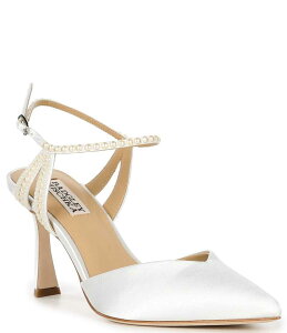 �o�b�W�F���[�~�V���J ���f�B�[�X �V���[�Y �p���v�X �A���N�� Badgley Mischka Destinee Pearl Embellished Ankle Strap Pumps White �z���C�g