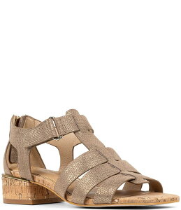 �h�i���h�v���l�[�� ���f�B�[�X �V���[�Y �q�[�� �T���_�� �g�[�� Donald Pliner Faleisha Metallic Fisherman Block Heel Sandals Light Bronze ���^���b�N