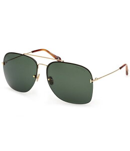 gEtH[h fB[X ANZT[ TOXEACEFA Shiny Yellow Gold/Green TOM FORD Unisex Mackenzie 64mm Navigator Sunglasses