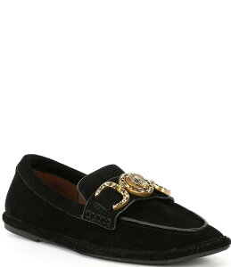 J[gWFCK[h fB[X V[Y Xb|E[t@[ XG[h [t@[ Kurt Geiger London Mansion Suede Soft Loafers Black ubN