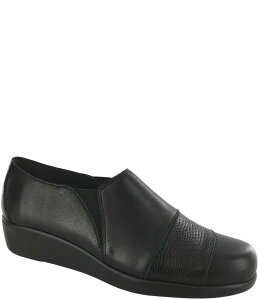TX fB[X V[Y Xb|E[t@[ U[ [t@[ SAS Nora Slip-On Leather Loafers Black Lizard ubN
