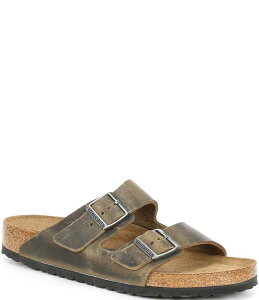 �r���P���V���g�b�N �����Y �V���[�Y �T���_�� ���U�[ Birkenstock Men's Arizona Soft Footbed Nubuck Leather Slide Sandals Faded Khaki �J�[�L