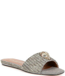 【送料無料】 カートジェイガーロンドン レディース パンプス シューズ Kensington Crystal Embellished Houndstooth Slide Sandals Beige