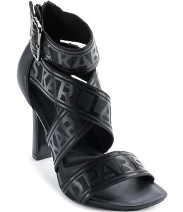 【送料無料】 カール ラガーフェルド レディース ヒール シューズ Careliz Signature Logo Strappy Sandals Black