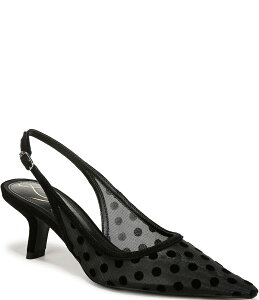 TGf} fB[X V[Y q[ hbg hbg bV Sam Edelman Bianka Polka Dot Mesh Slingback Pumps Black ubN