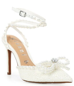 �W�����r�j ���f�B�[�X �V���[�Y �p���v�X Gianni Bini Taylinn Three Double Pearl Bow Dress Pumps White �z���C�g