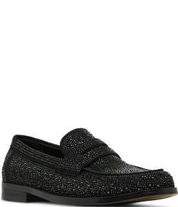 �X�e�B�[�u �}�f�� �����Y �V���[�Y �X���b�|���E���[�t�@�[ ���[�t�@�[ Steve Madden Men's Natan-R Rhinestone Embellished Slip On Loafers Black �u���b�N