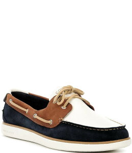 R[n[ Y V[Y Xb|E[t@[ U[ Dark Sequoia/Navy Blazer/Ivory Cole Haan Men's GrandPro Windward Suede Boat Shoes