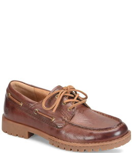 {[ Y V[Y Xb|E[t@[ Tan Born Men's Explorer 3-Eye Camp Moc Toe Oxford Boat Shoes