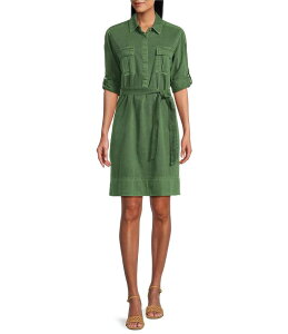 �g�b�~�[�o�n�} ���f�B�[�X �g�b�v�X �����s�[�X �V���c�����s�[�X �V���c Tommy Bahama Coastal Twill Short Sleeve Button Front Shirt Dress Olive Tree �I���[�u
