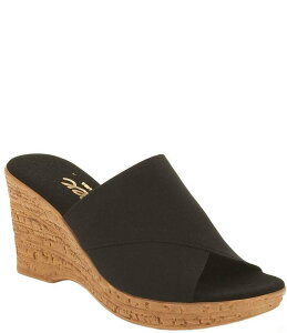 IlbNX fB[X V[Y T_ Onex Christina Elastic Banded Cork Wedge Sandals Black ubN