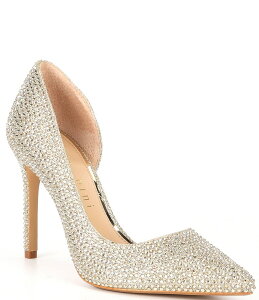 �W�����r�j ���f�B�[�X �V���[�Y �q�[�� Gianni Bini Therry Rhinestone D'Orsay Stiletto Pumps Sand Gold �T���h