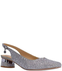 �W�F�C���j�[ ���f�B�[�X �V���[�Y �q�[�� J. Renee Baline Shimmer Rhinestone Embellished Sling Pumps Pewter �s���[�^�[