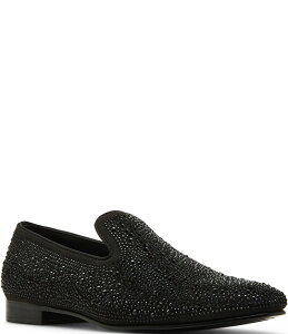 �X�e�B�[�u �}�f�� �����Y �V���[�Y �X���b�|���E���[�t�@�[ ���[�t�@�[ Steve Madden Men's Cashh Rhinestone Embellished Slip On Loafers Black �u���b�N