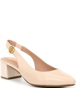 R[n[ fB[X V[Y q[ U[ Cole Haan Go-To Leather Slingback Pumps Bleached Tan ^