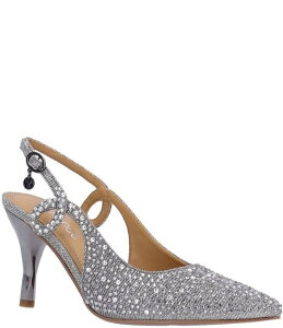 �W�F�C���j�[ ���f�B�[�X �V���[�Y �q�[�� J. Renee Viviene Shimmer Rhinestone Embellished Slingback Pumps Pewter �s���[�^�[