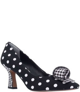 �W�F�C���j�[ ���f�B�[�X �V���[�Y �q�[�� �h�b�g�� �h�b�g J. Renee Karali Polka Dot Pumps Black/White �z���C�g