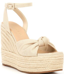 Wrj fB[X V[Y Xb|E[t@[ vbgtH[ T_ l Gianni Bini Shanessa Linen Knot Jute Platform Wedge Sandals Oat