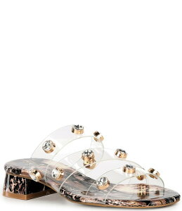 ZVA j[[N fB[X V[Y T_ Nutella Snake Cecelia New York Lightning Vinyl Jewel Encrusted Banded Sandals