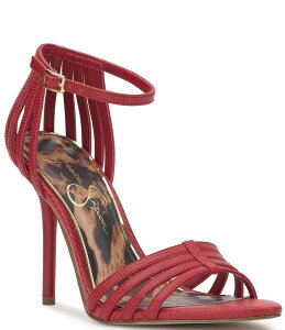 WFVJVv\ fB[X V[Y T_ Jessica Simpson Nuvire Embossed Caged Dress Sandals Red Muse bh