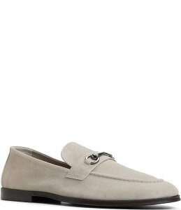 Ah Y V[Y Xb|E[t@[ XG[h [t@[ ALDO Men's Traveller Suede Bit Buckle Dress Loafers Light Grey O[