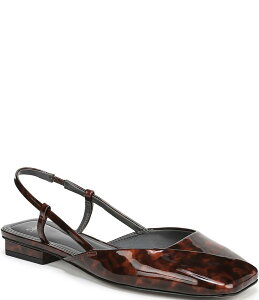 tRTg fB[X V[Y pvX vg U[ Sarto by Franco Sarto Telica Tortoise Print Patent Leather Square Toe Slingback Flats Tortoise