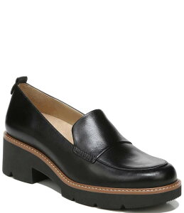 i`CU[ fB[X V[Y pvX vbgtH[ U[ [t@[ Naturalizer Darry Leather Lightweight Lug Sole Platform Loafers Black ubN