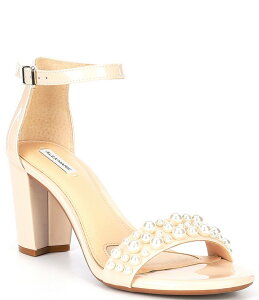 �A���b�N�X�}���[ ���f�B�[�X �V���[�Y �T���_�� �q�[�� Alex Marie HalmarThree Patent Pearl Strap Block Heel Sandals Powder Pink �s���N